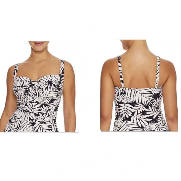 Bleu Rod Beattie Urban Oasis Tie Front Tankini Swim Top - Picture 1 of 8